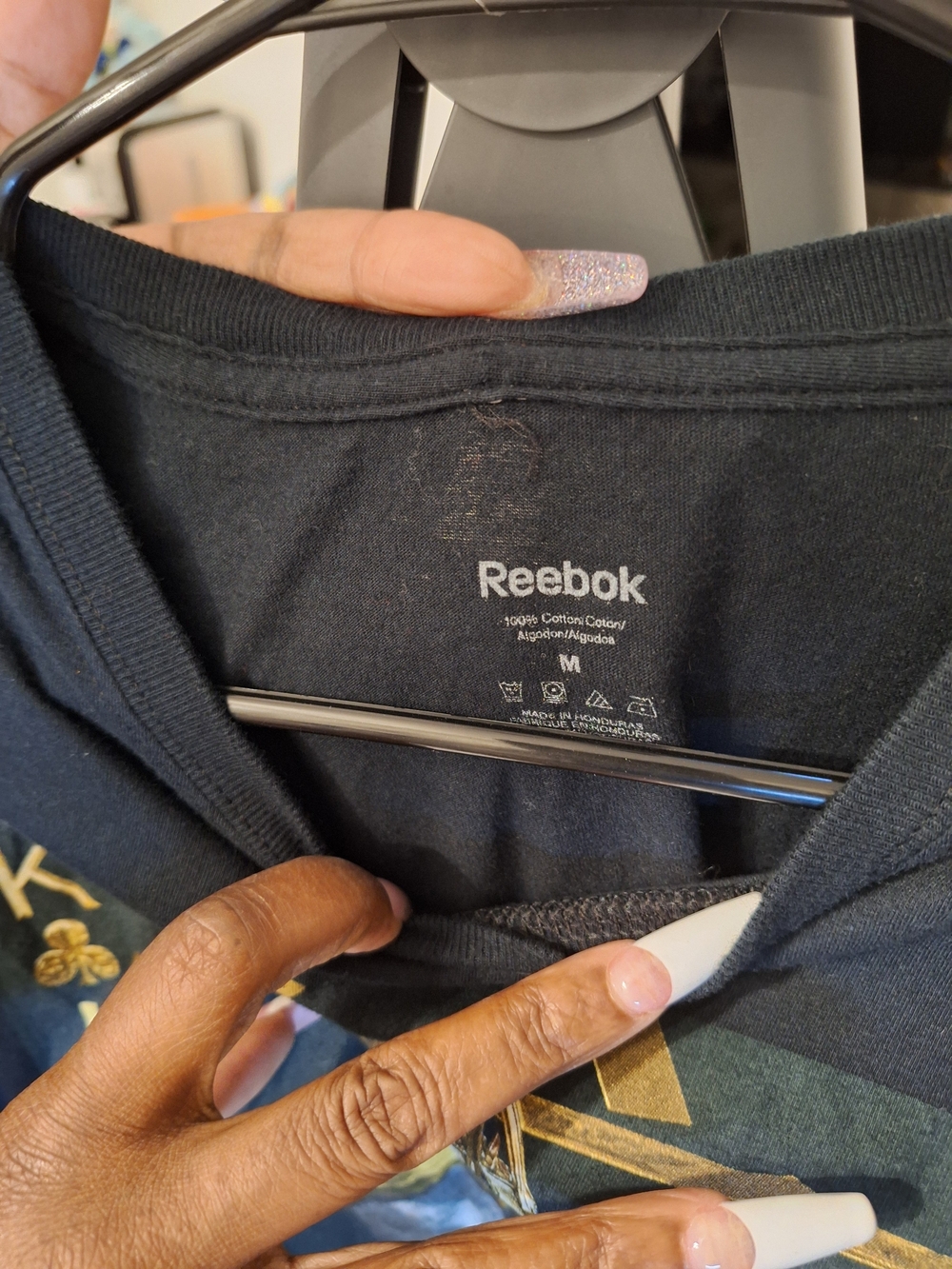 Chuck Liddell Reebok Black Graphic Crewneck Tee with Gold Accent